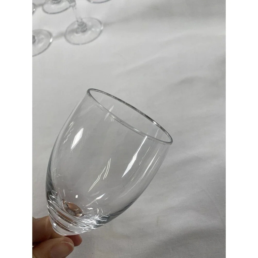 Lot of 4 Fostoria Platinum Rim Crystal Wine Glasse Stemware 6” Tall #699 READ
